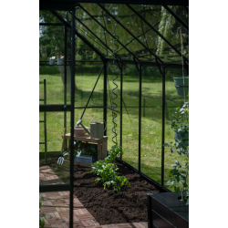 HALLS szklarnia ogrodowa ICON 8 (11,2 m2; 2,55 x 4,41 m) czarna, szkło hartowane + baza